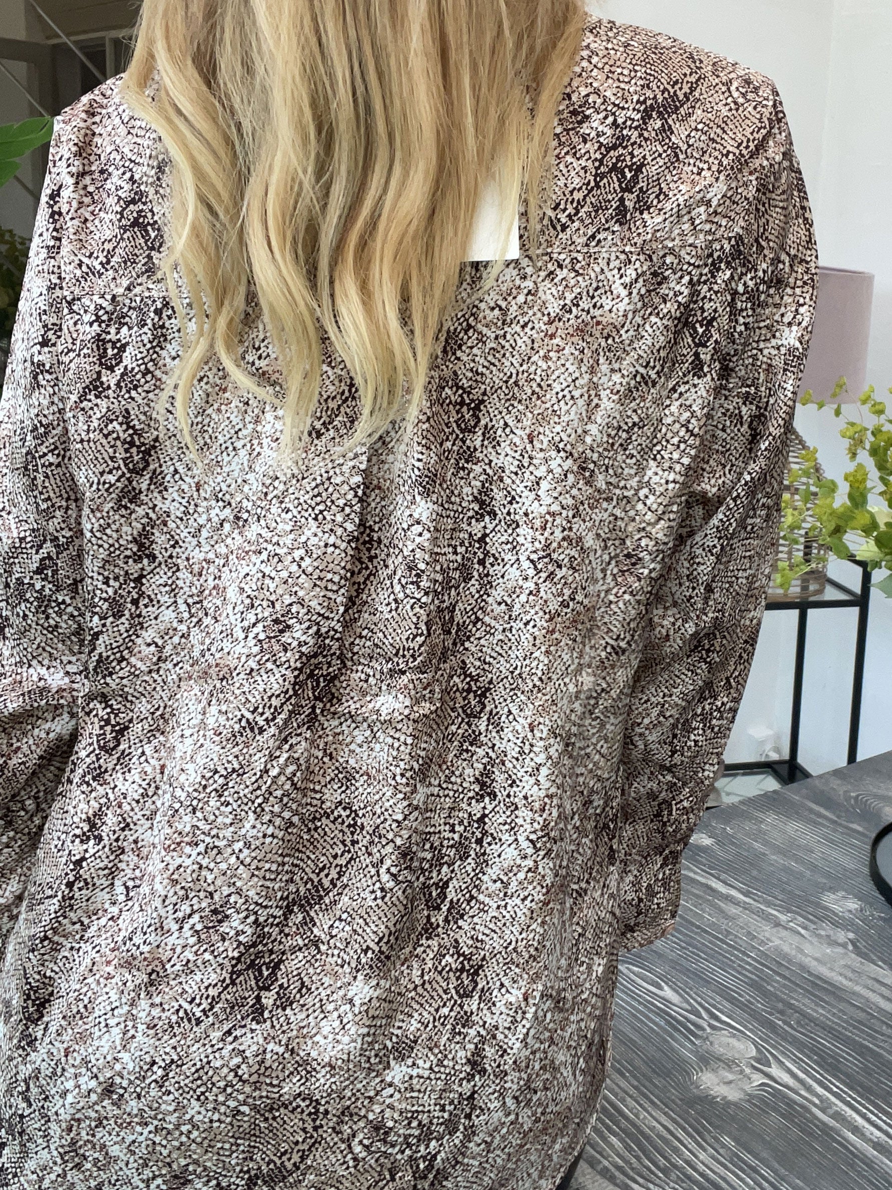 Veta - Leopard tunika med knappar - Snake